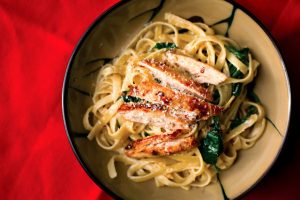 Pheasant and Spinach Fettuccine